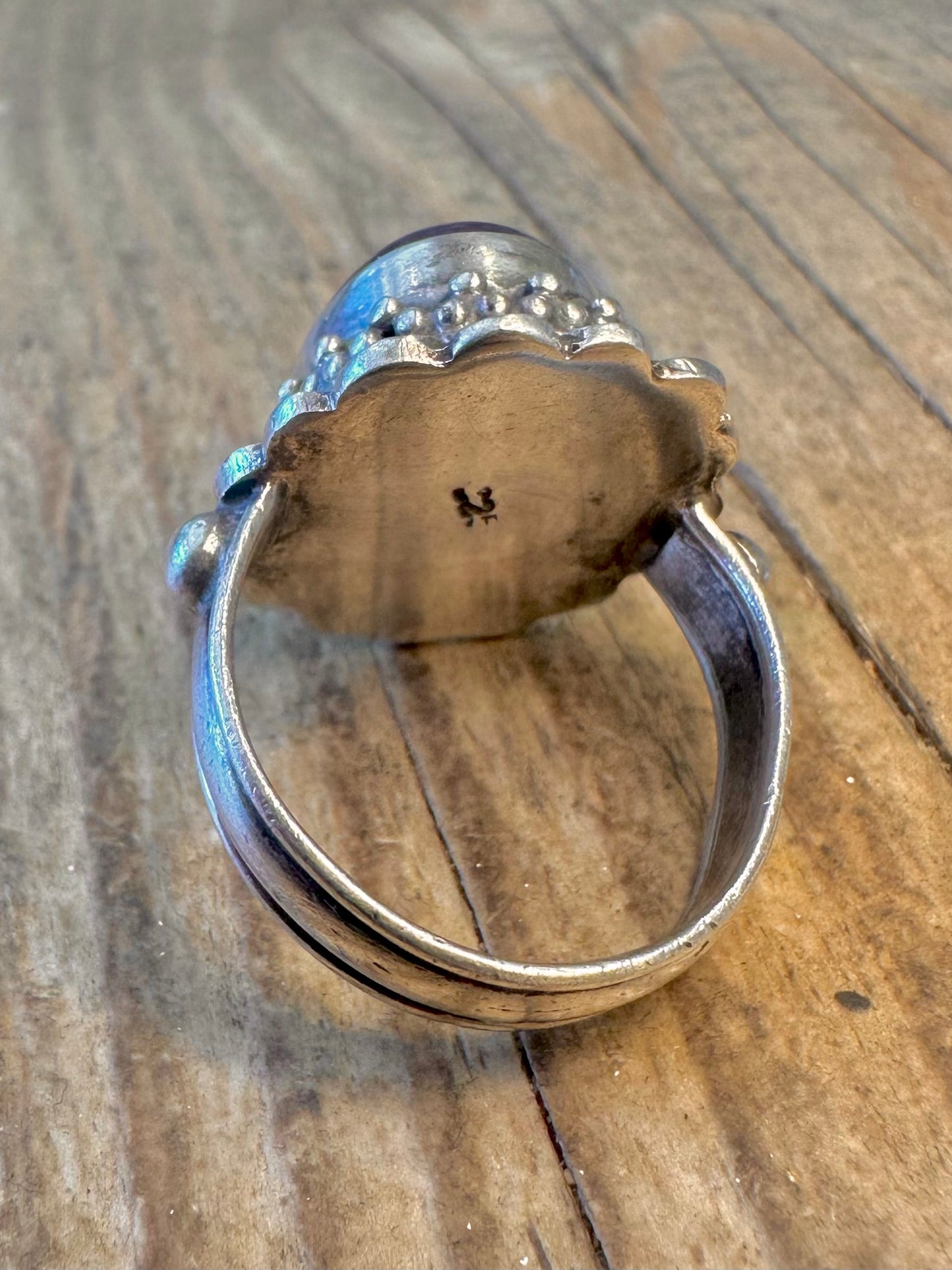 Ornate Amethyst Boho 925 Sterling Silver Size T Ring