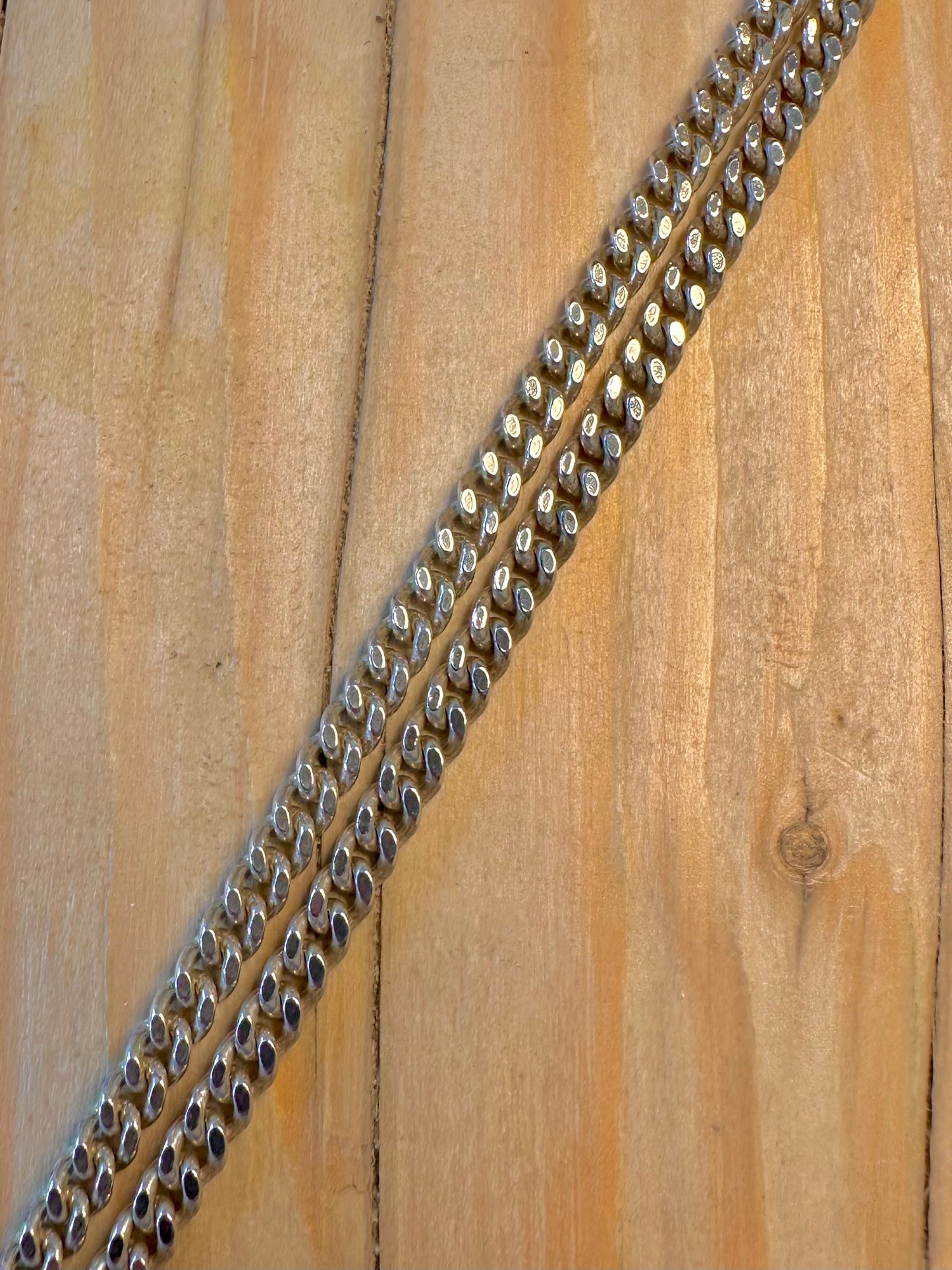 Vintage Close Link Curb Chain 925 Silver Hallmarked 20 inch Necklace
