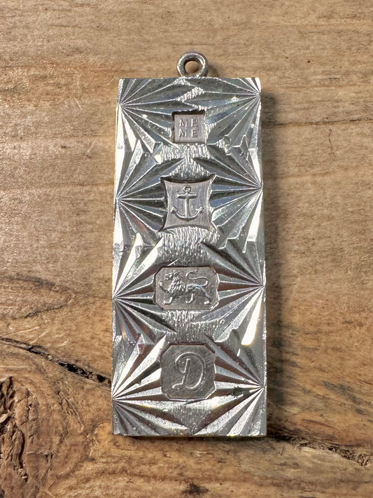 Vintage 1978 Textured Ingot Birmingham 926 Silver Pendant