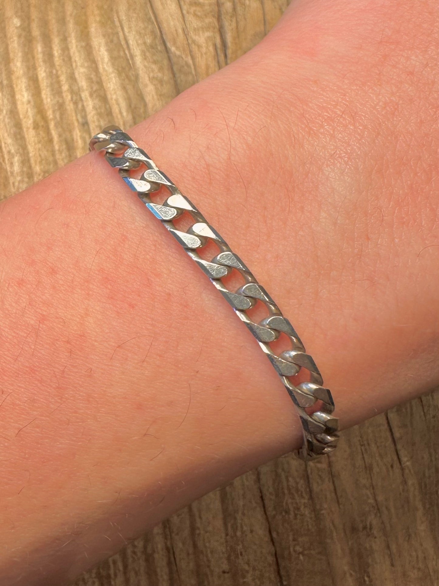 Vintage Panzerkette 925 Sterling Silber 8,5 Zoll Armband