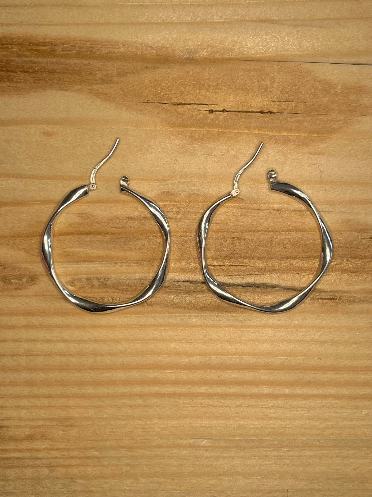 Twisted Hoops ITALY 925 Sterling Silver Hoop Earrings