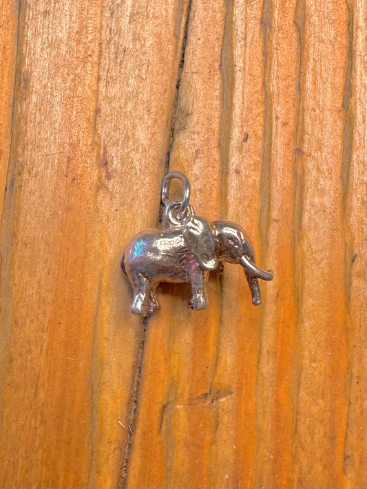 Elephant Solid 925 Sterling Silver Charm Pendant