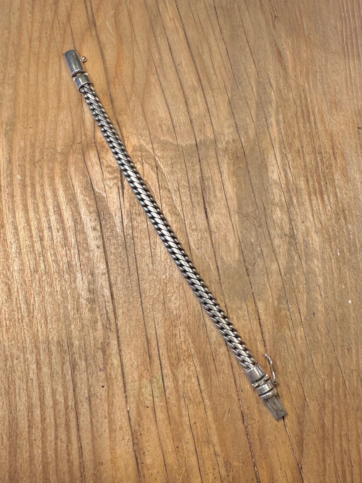 Vintage Woven Chain 925 Sterling Silver 7.2 inch Bracelet