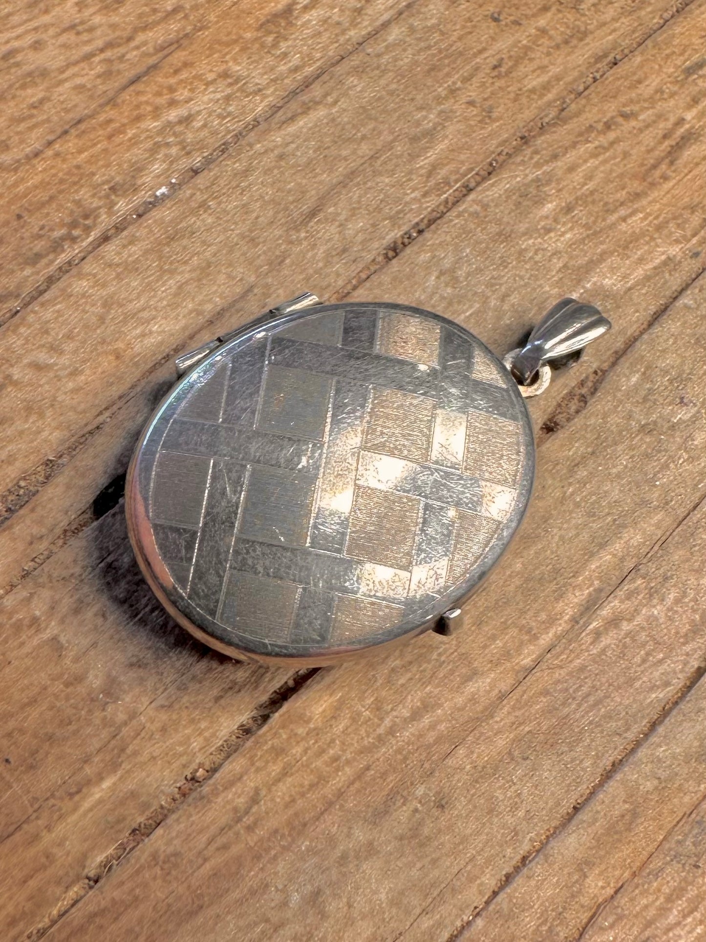 Vintage graviertes Medaillon 925 Sterling Silber Anhänger