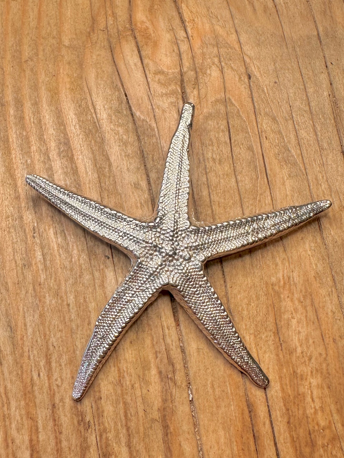 Moderner 2011 strukturierter großer Seestern-Anhänger aus 925er Sterlingsilber
