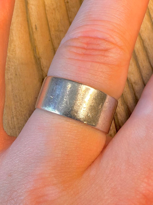 Wide Band 925 Sterling Silver Size Q Ring