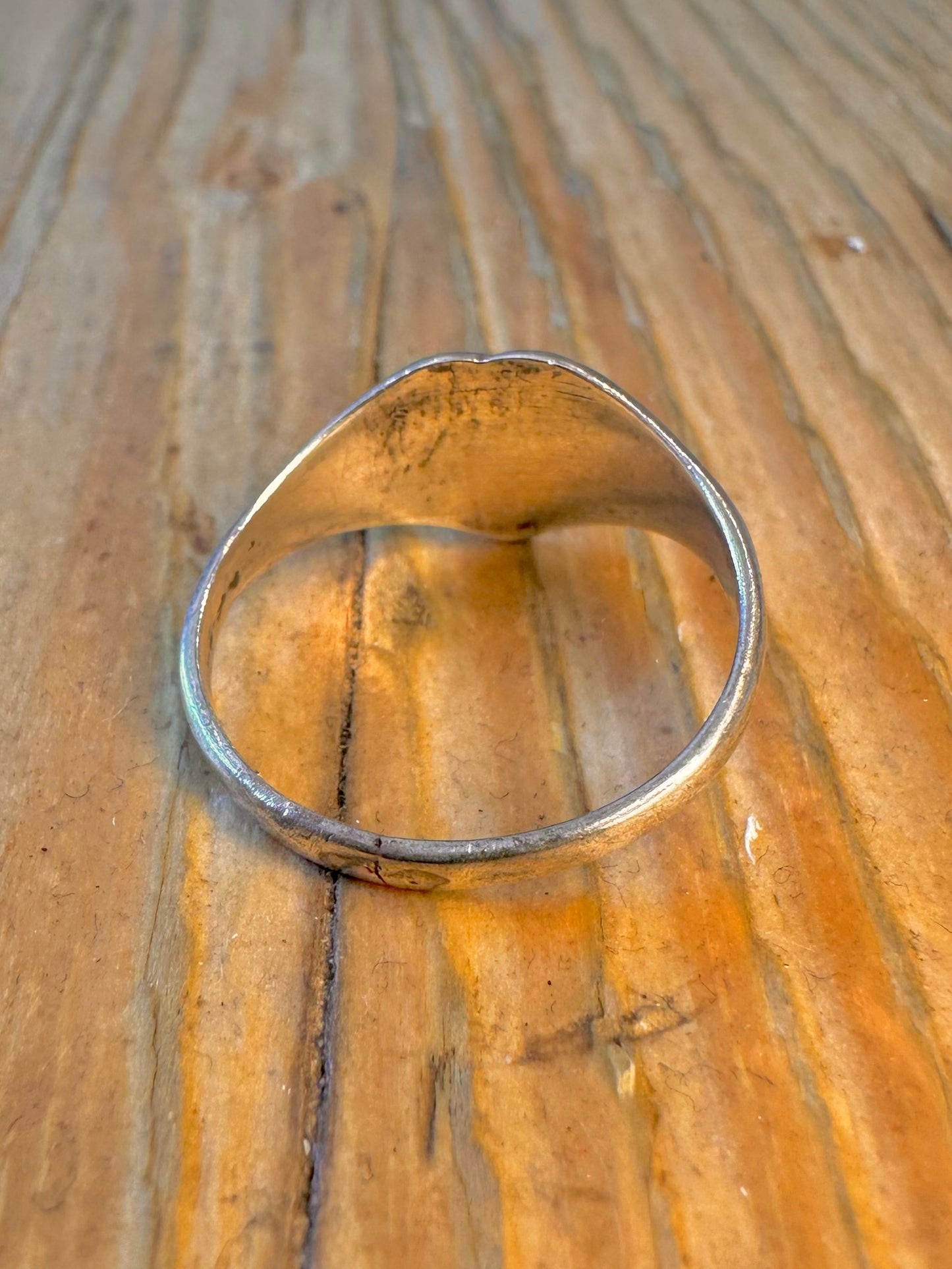 Heart Engraved 925 Sterling Silver Size P1/2 Ring