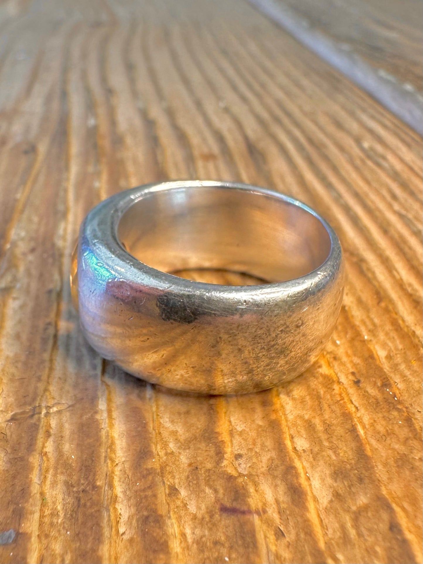 Chunky Citrine Band Maker Quinn Heavy 925 Sterling Silver Size P Ring