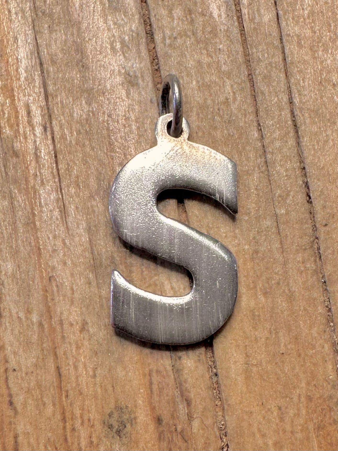 Vintage S Letter 925 Sterling Silver Pendant