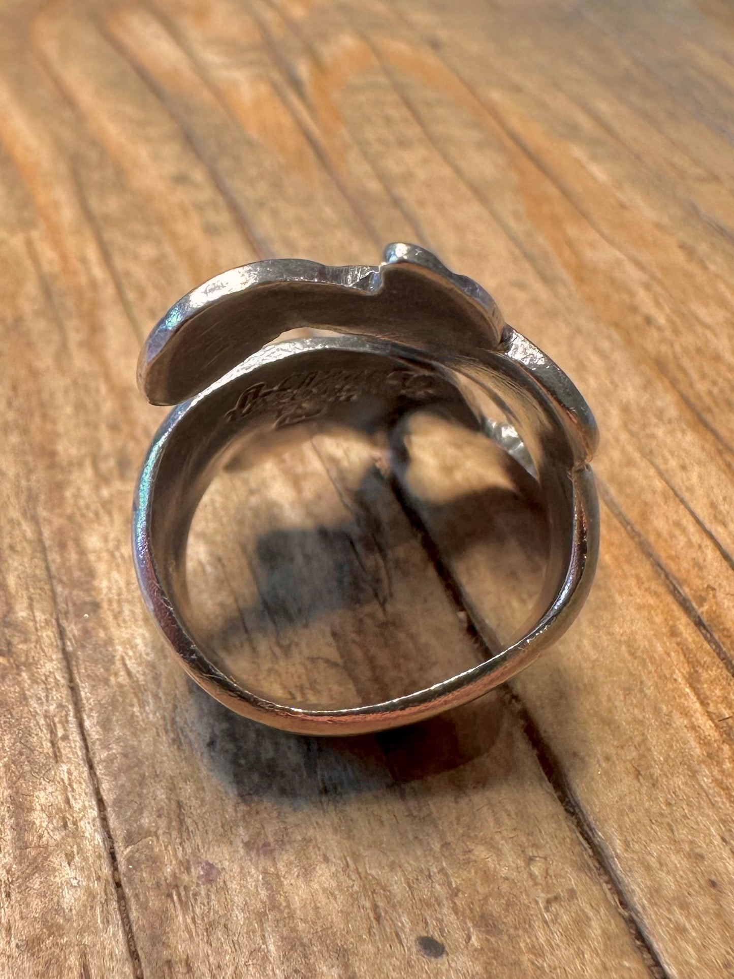 Blatt Überlappend Mexiko A.Cazares 925 Sterling Silber Ring Größe K