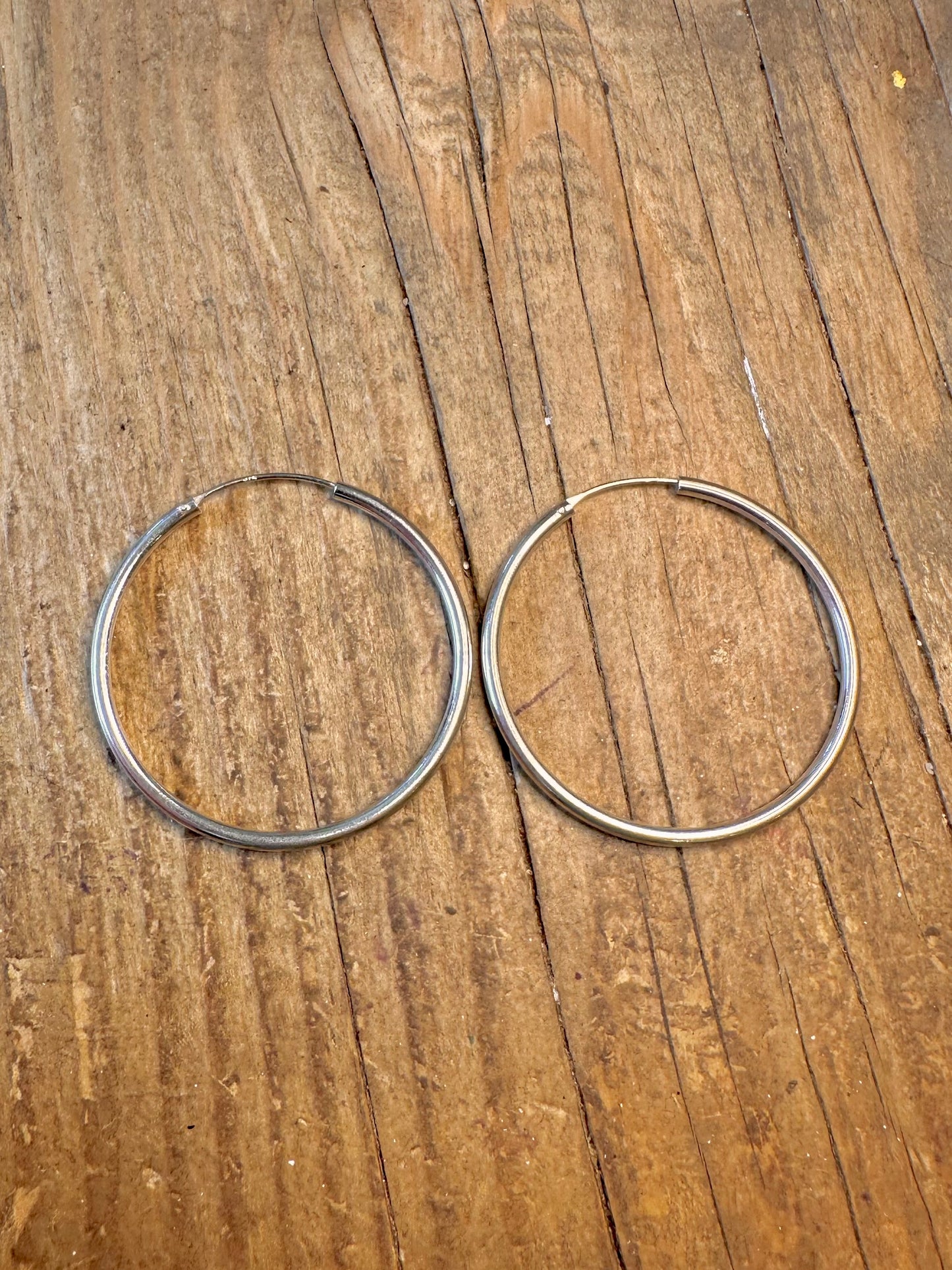 Large Hoops 925 Sterling Silver Earrings