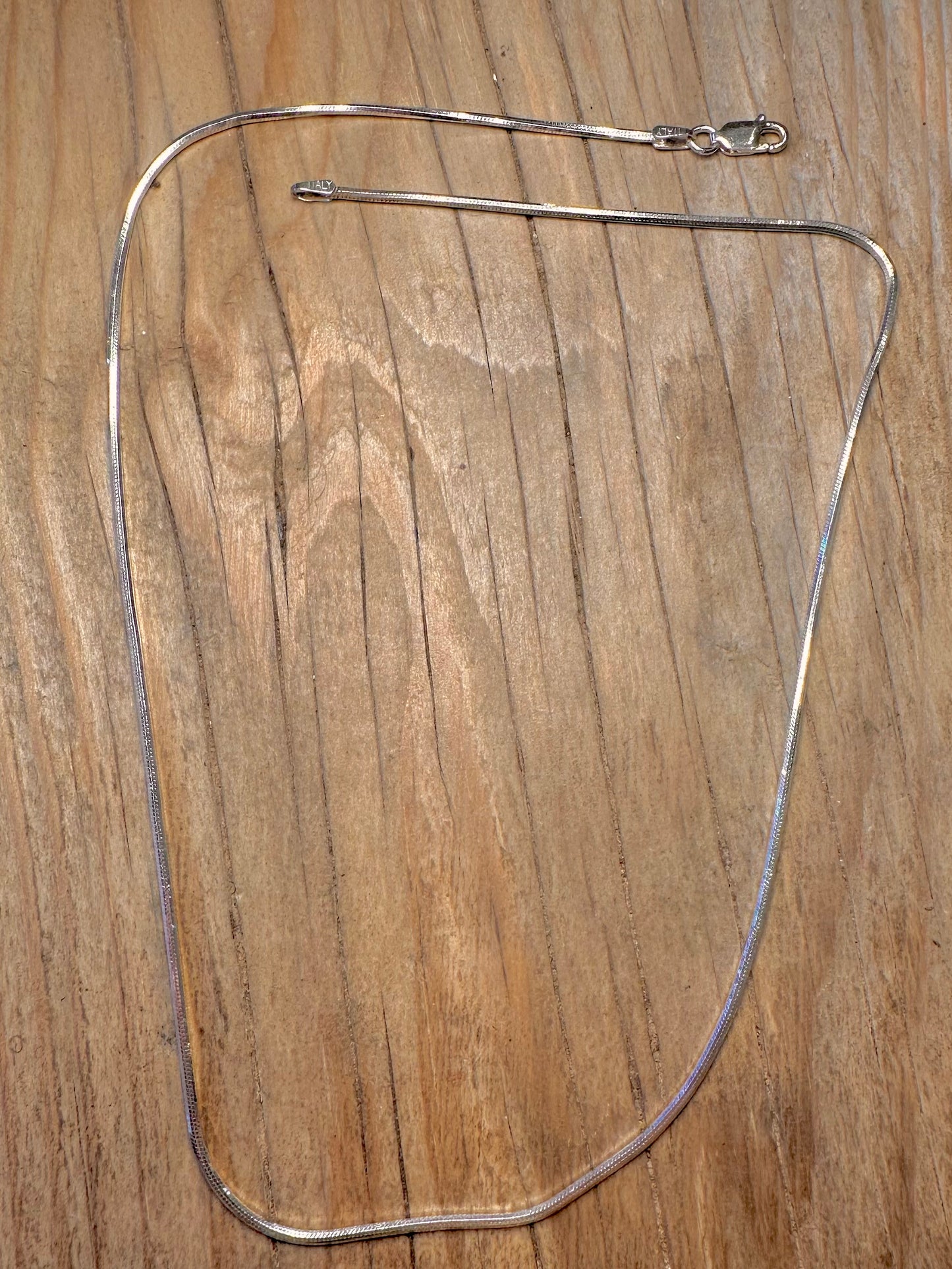 Modern Box Snake Chain Italy 925 Sterling Silver 18 inch Necklace