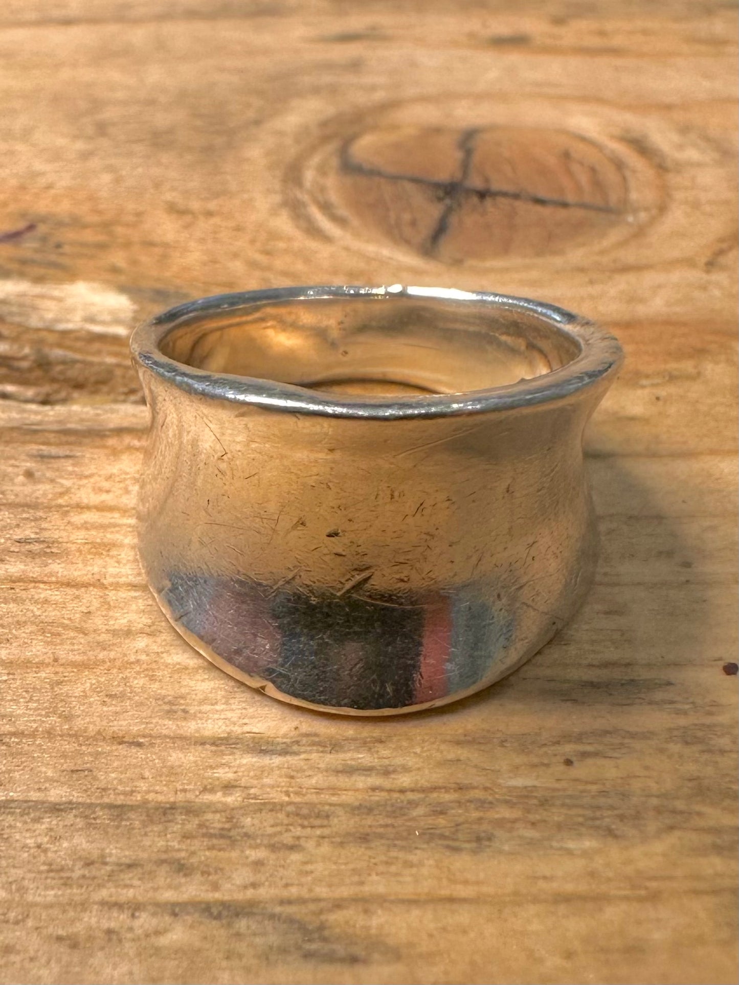 Abstract Concave 925 Silver Size J1/2 Ring