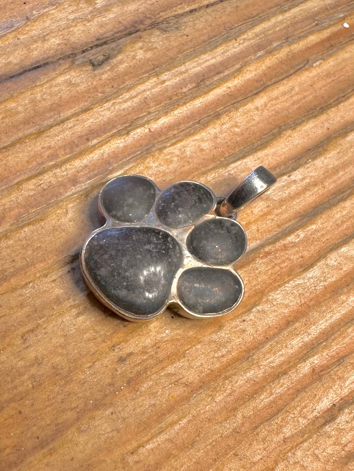 Resin Paw 925 Sterling Silver Pendant