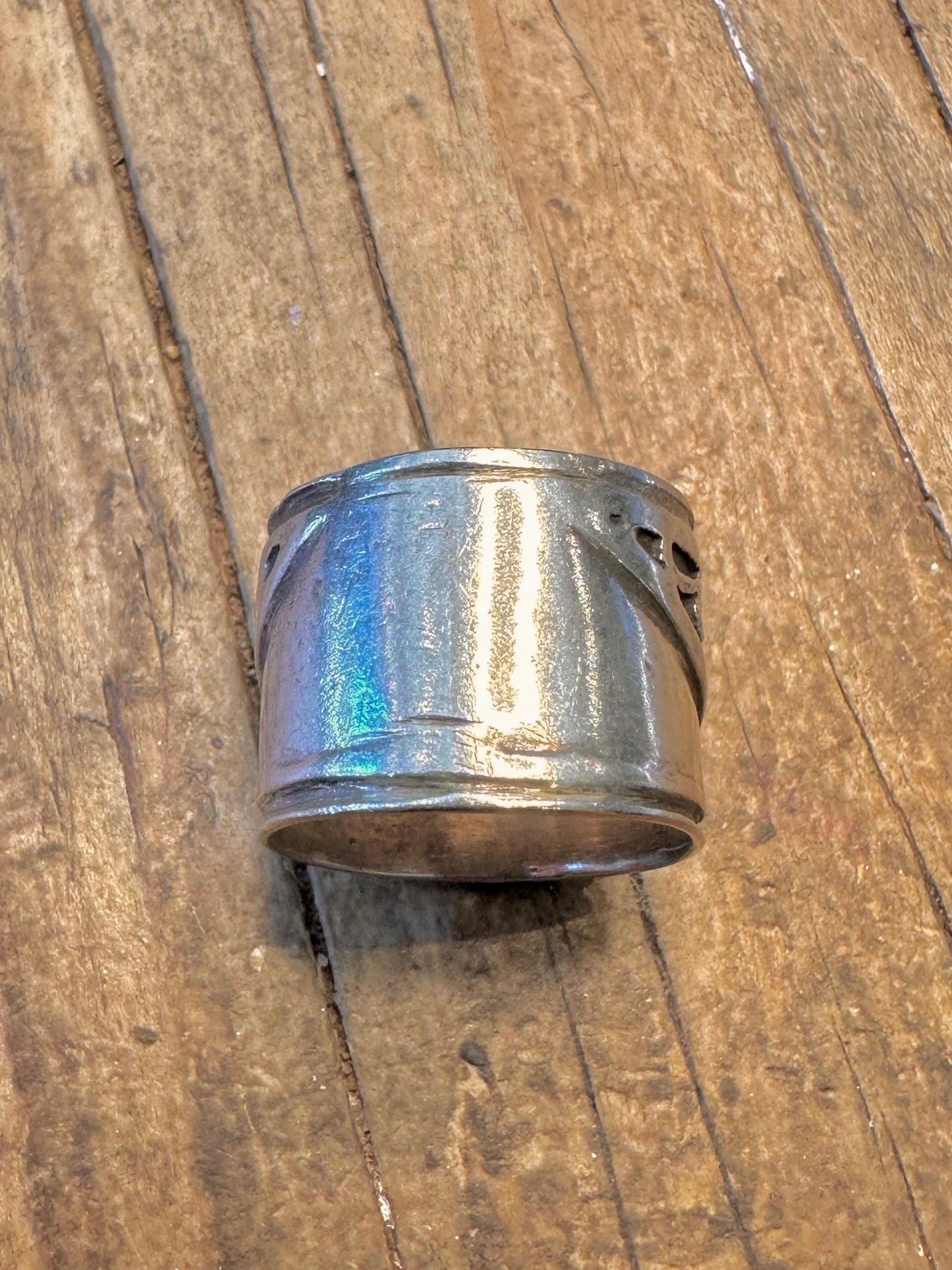 Wide Decorative Band 925 Sterling Silver Size M1/2 Ring