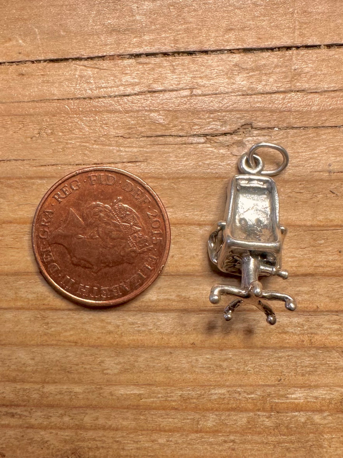 Vintage Desk Chair 925 Sterling Silver Charm Pendant