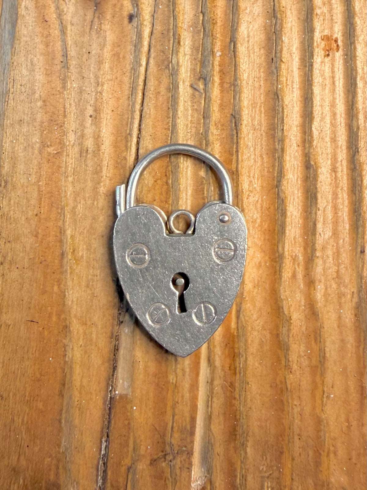 Heart Shaped 1974 Padlock Maker PJ Birmingham 925 Sterling Silver Pendant