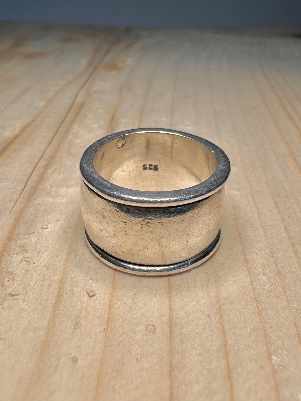 Chunky Heavy Spinner Band 925 Sterling Silver Size T Ring