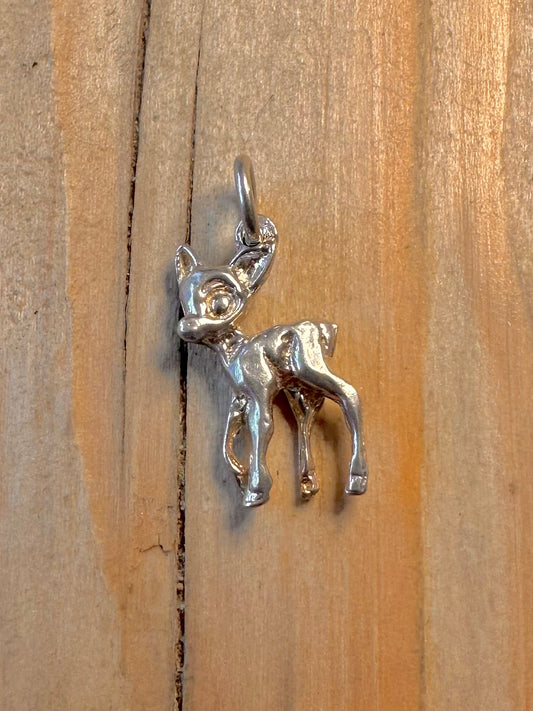 Vintage Bambi Deer 925 Sterling Silver Charm Pendant