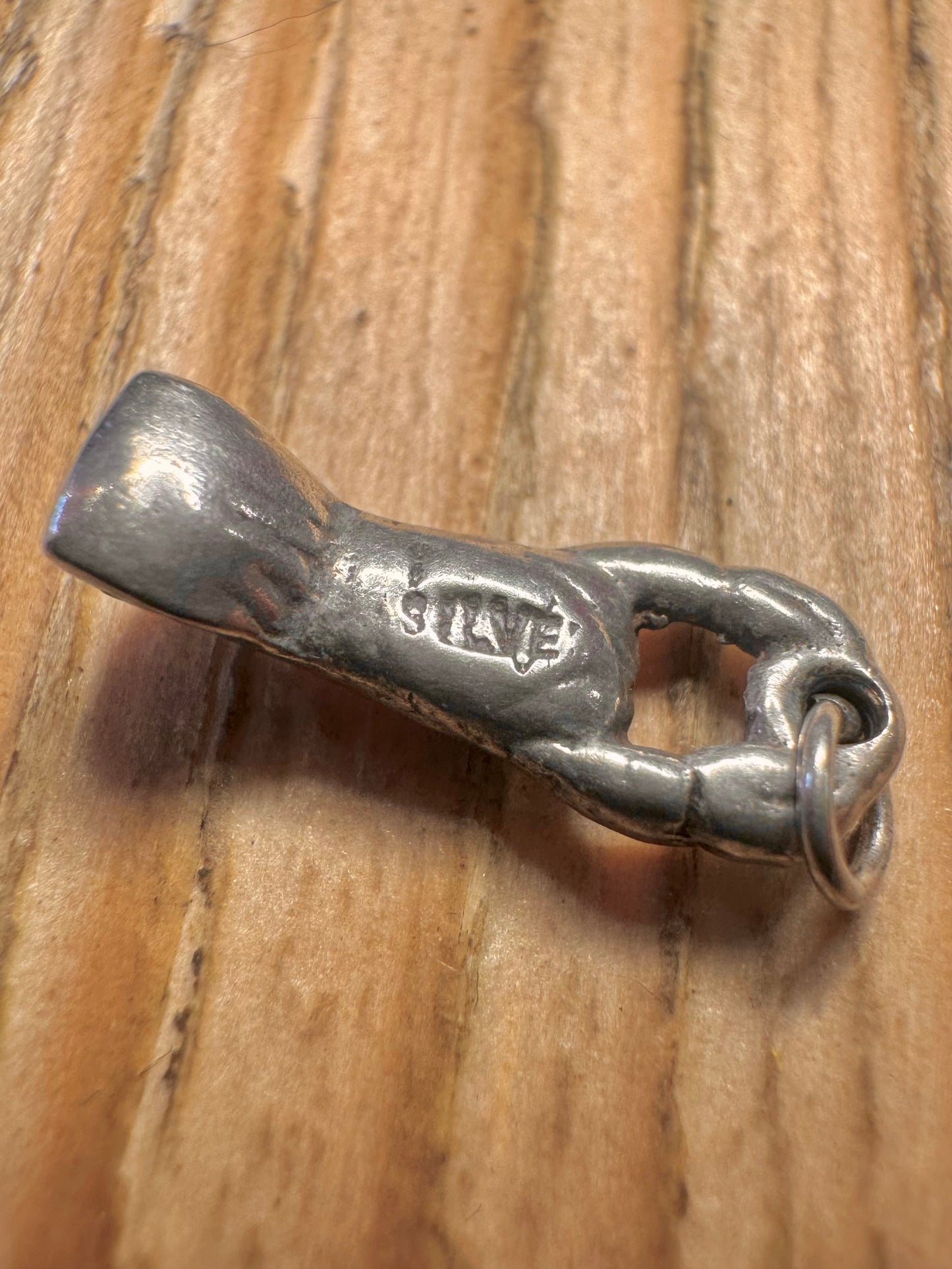 Vintage Shrimp 925 Sterling Silver Charm Pendant