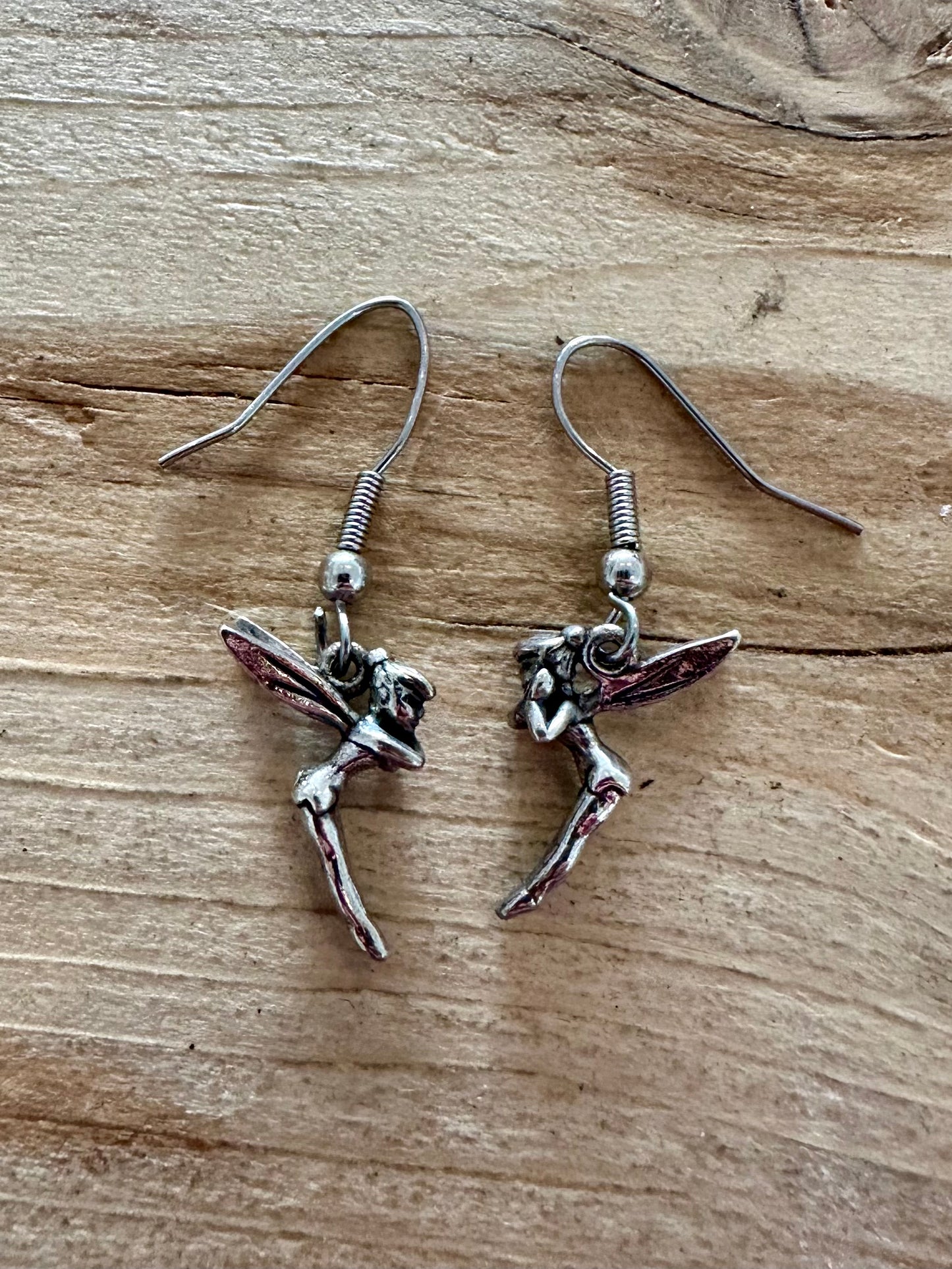 Vintage Disney Tinker-bell  Dangle 925 Silver Earrings