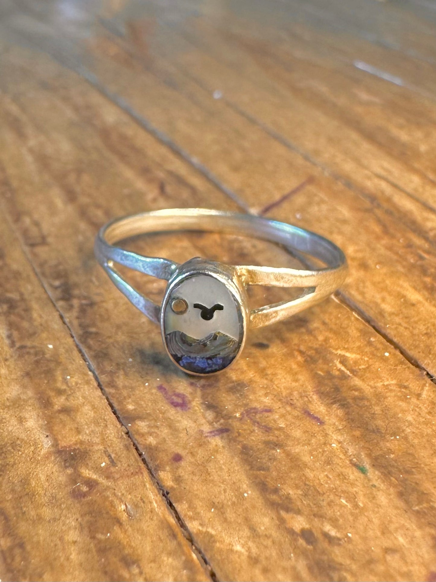 Abalone Shell Scenic Mexico Silver Size P Ring