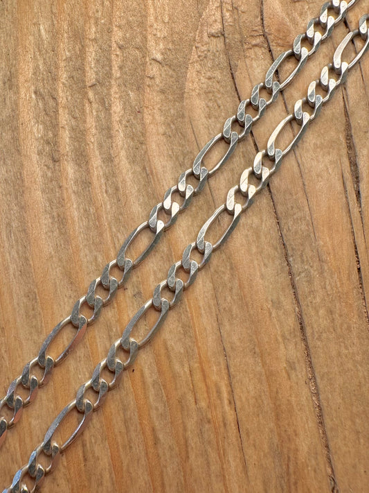 Vintage Figaro Italy Chain 925 Sterling Silver Hallmarked 20 inch Necklace