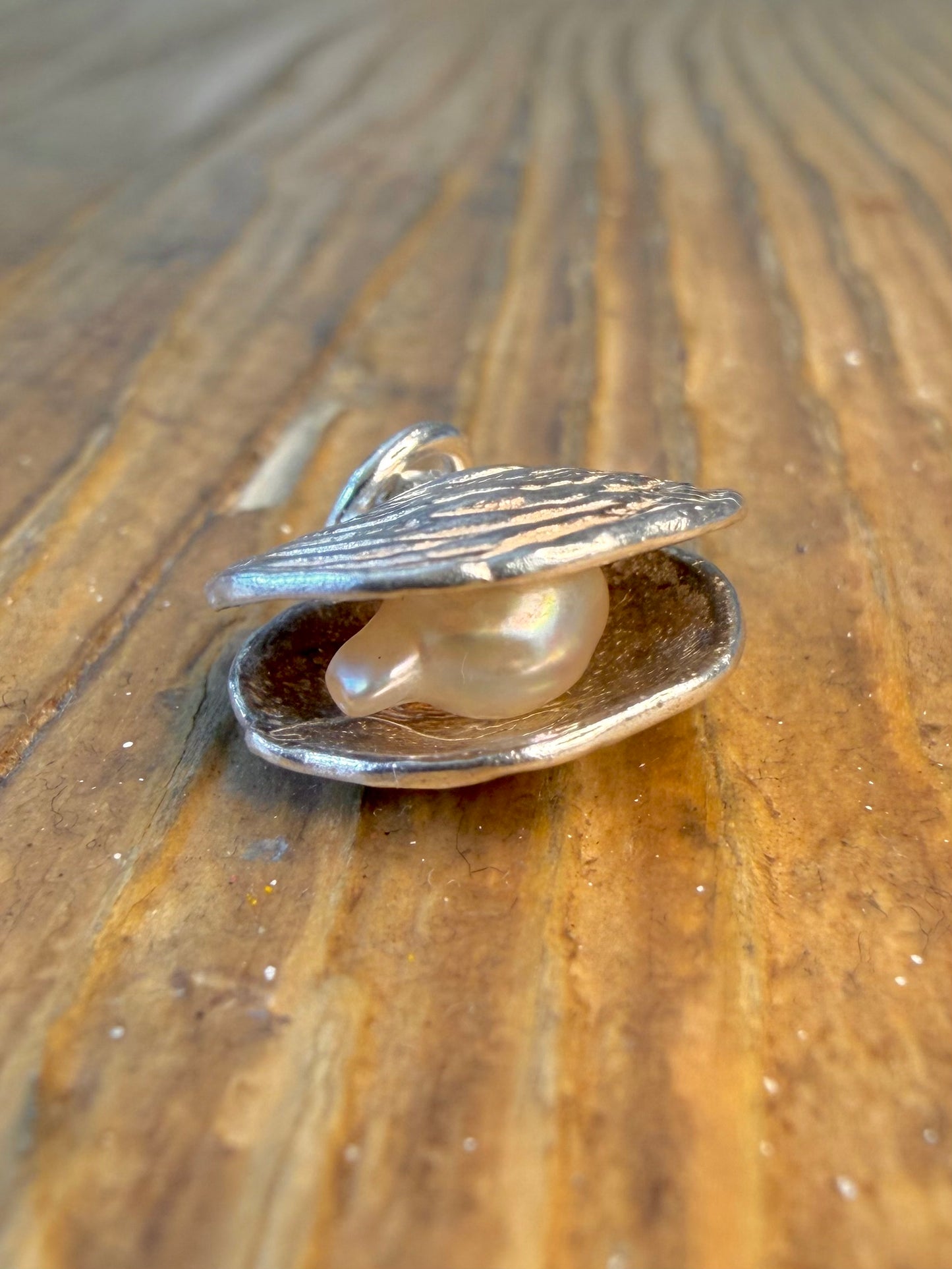 Oyster Clam Pearl Charm 925 Sterling Silver Pendant