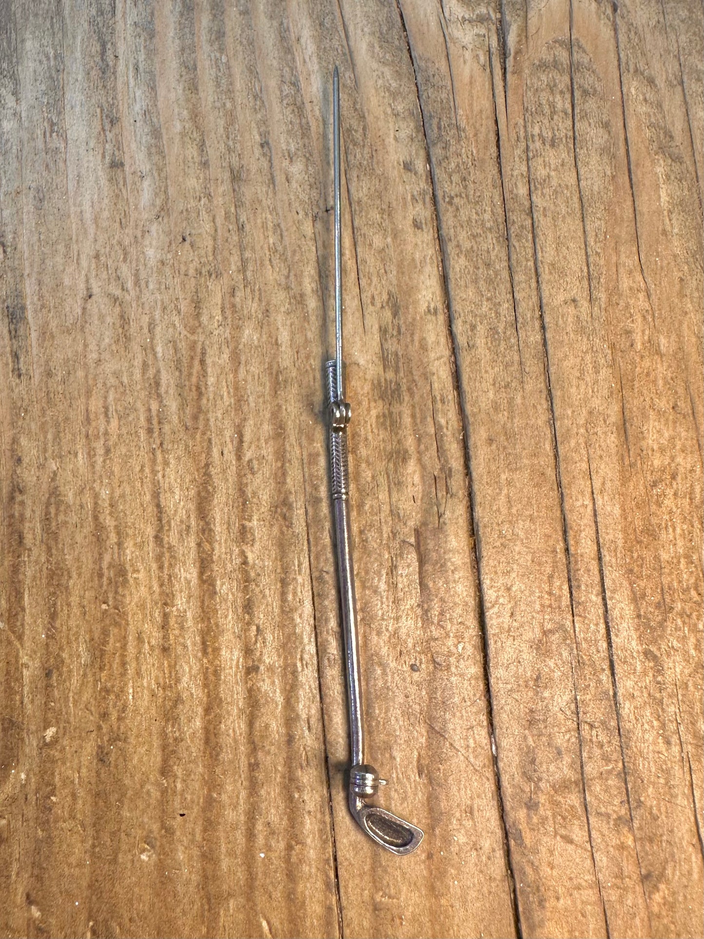 Golfschläger-Brosche aus 925er Sterlingsilber