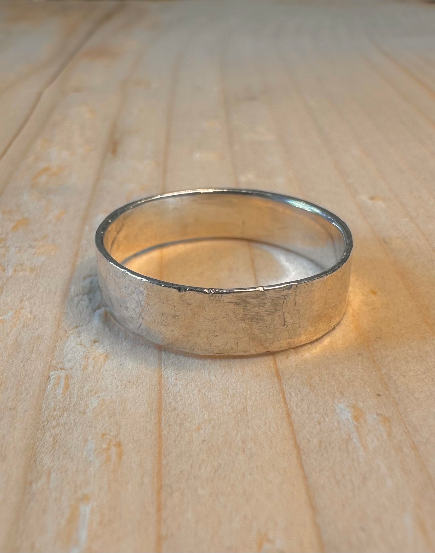 Hammered Band 925 Sterling Silver Size U Ring