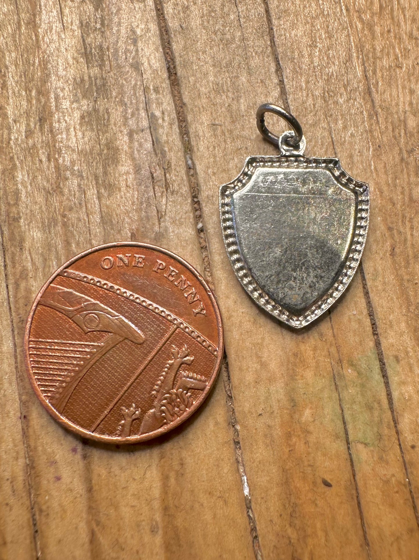 Vintage Emaille Washington Schild 925 Sterling Silber Charm-Anhänger