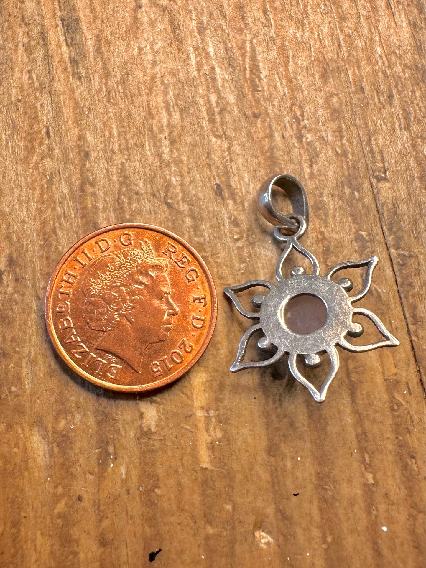 Rose Quarts Floral 925 Sterling Silver Pendant