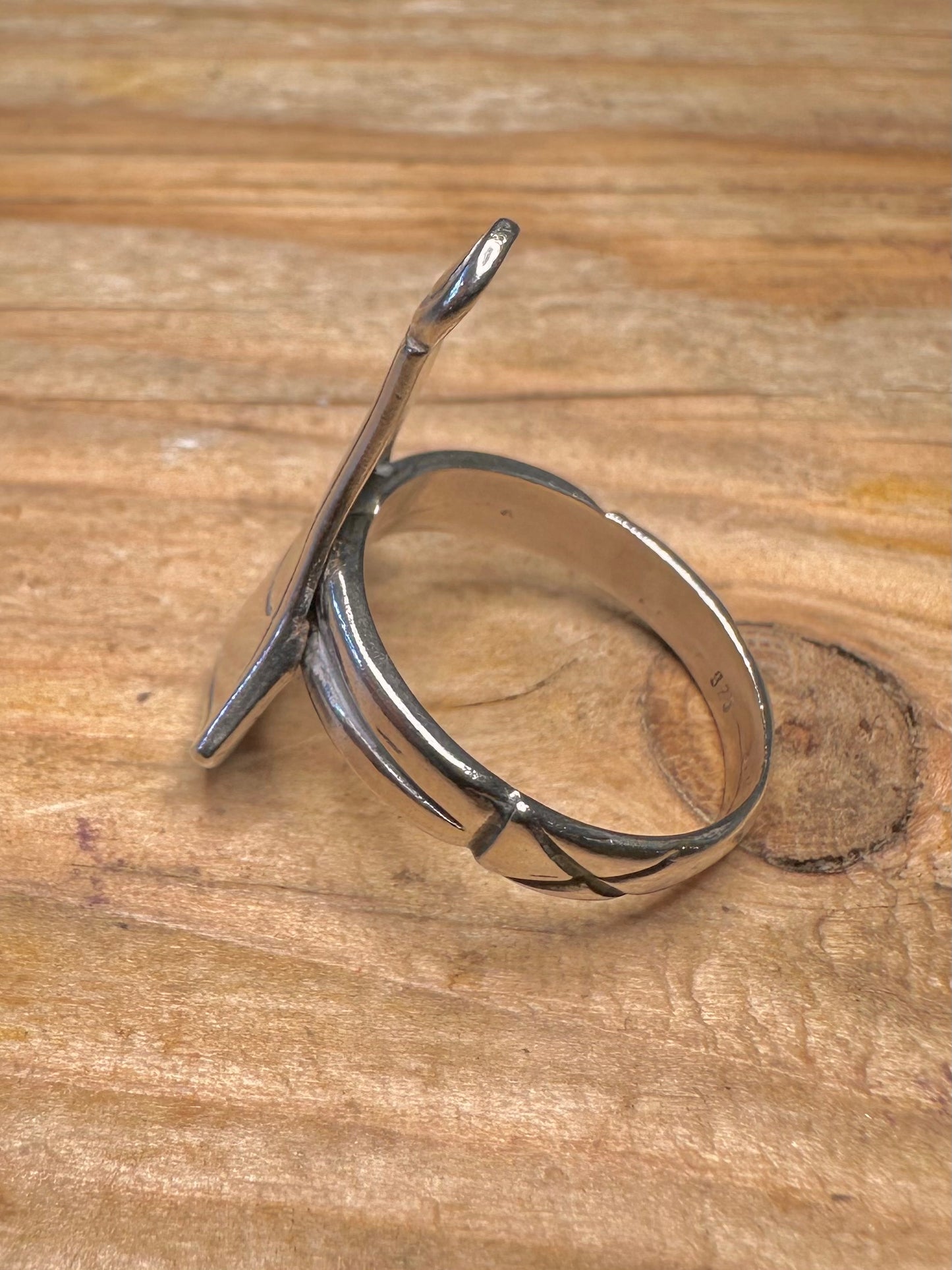 Vintage Tribal Engraved 925 Sterling Silver Size O Ring