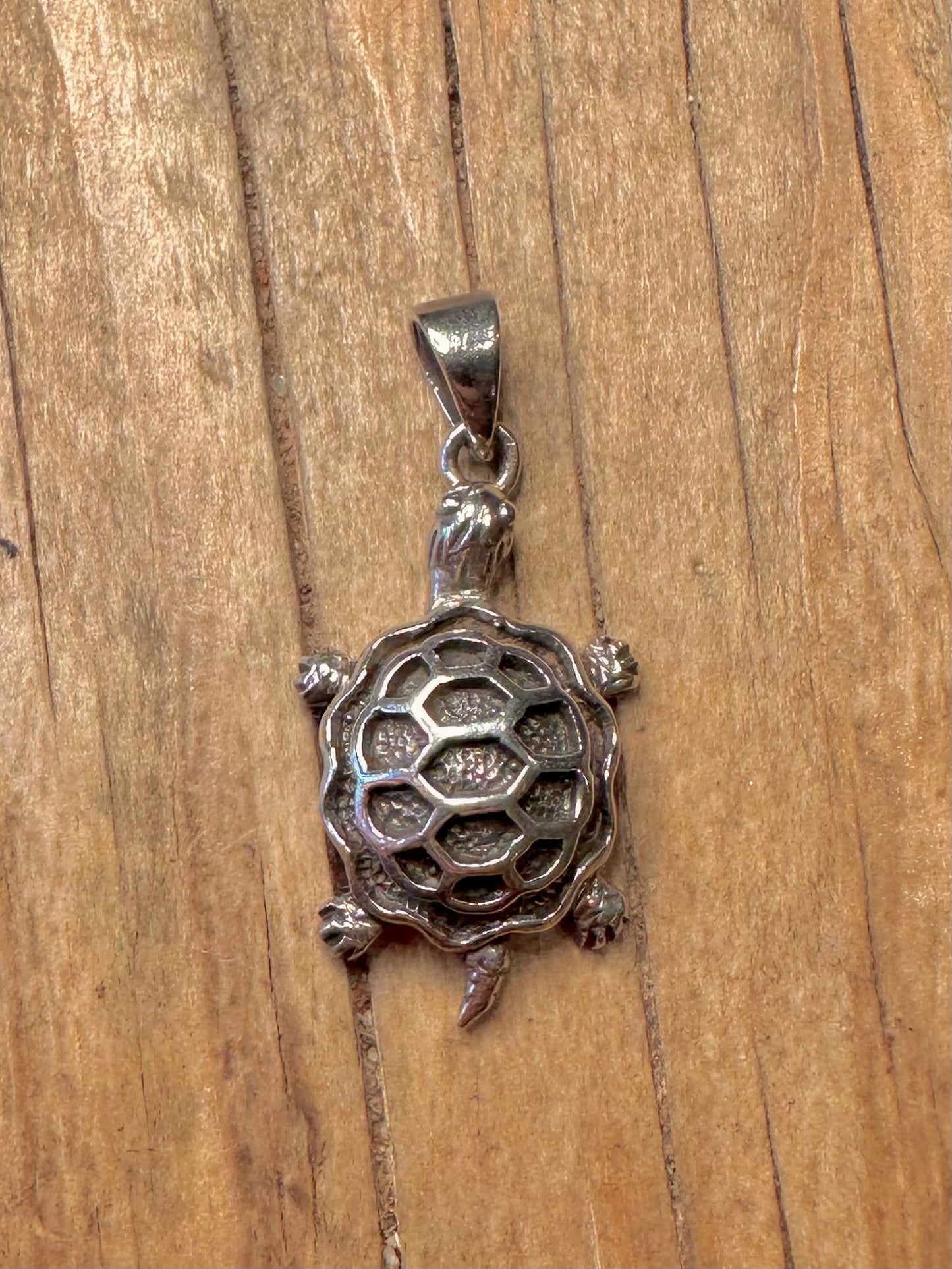 Vintage Turtle 925 Sterling Silver Pendant