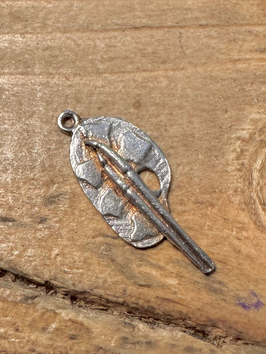 Vintage Paint Pallet 925 Silver Charm Pendant