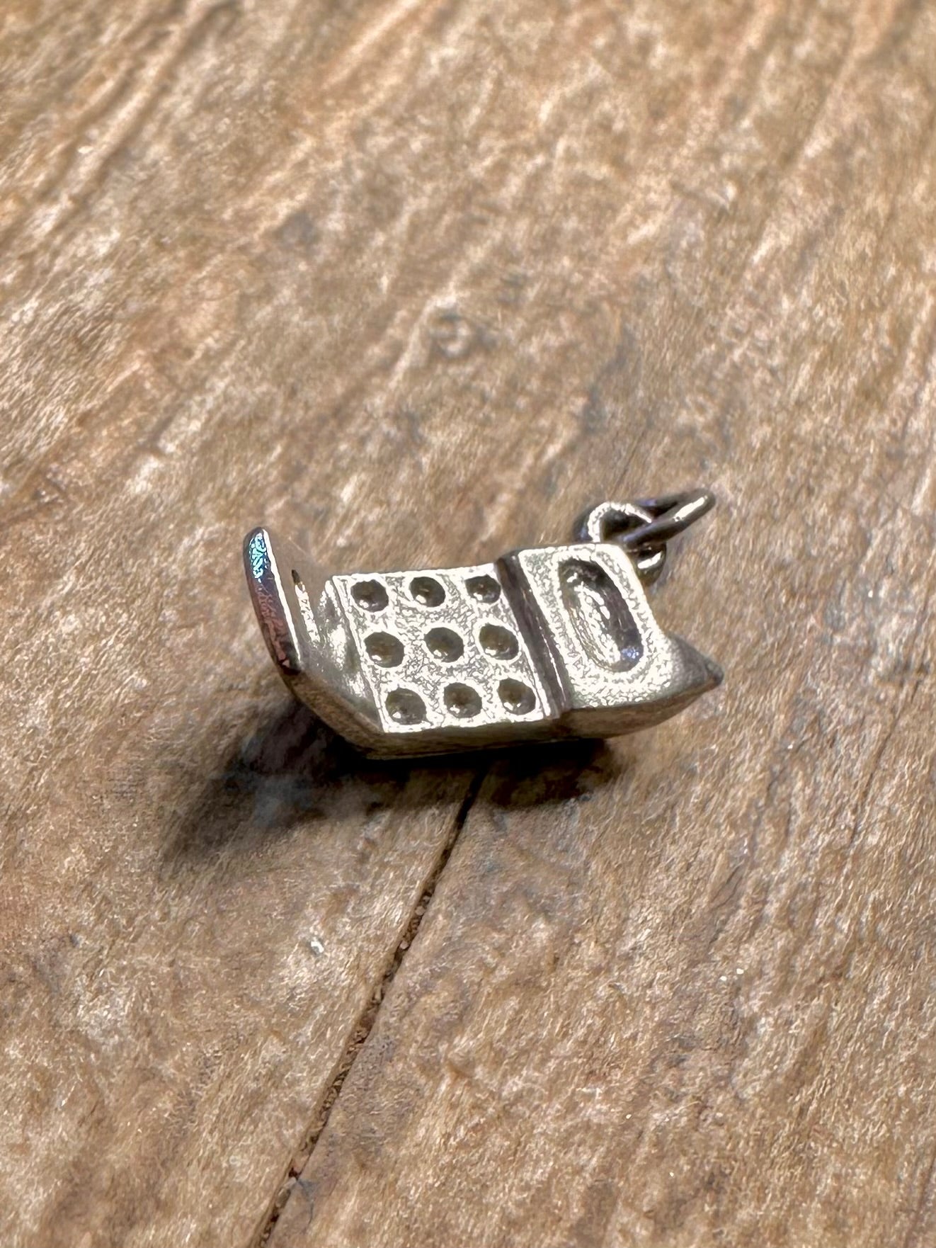 Vintage Mobile Phone 925 Sterling Silver Charm Pendant