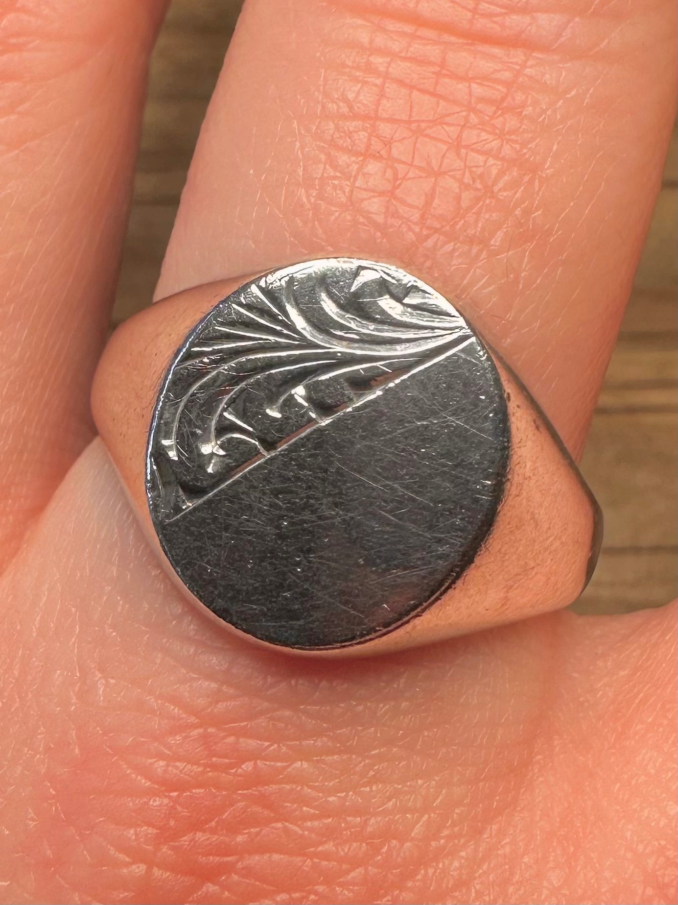 Vintage 1998 Engraved Signet 925 Sterling Silver Size X Ring