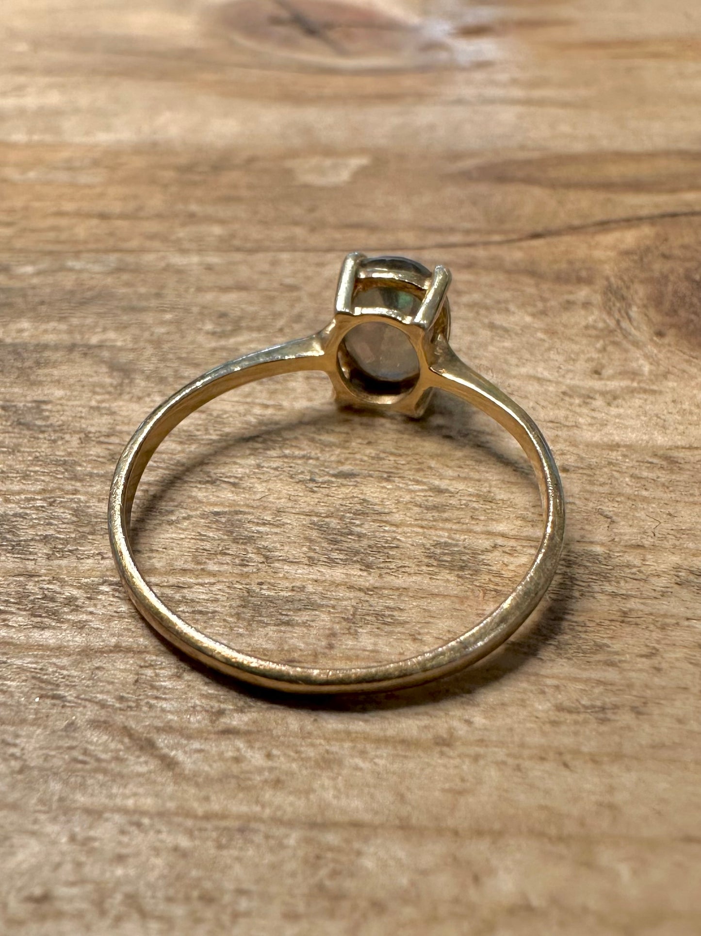 Vintage Mystic Topaz Gold on 925 Silver Size P1/2 Ring
