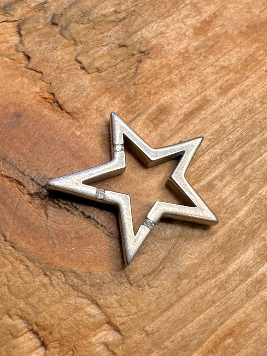 Star with Diamonds 925 Sterling Silver Pendant