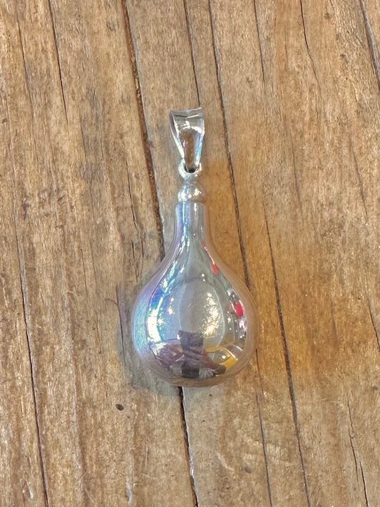Tropfenförmiger Parfümflaschen-Snuff-Anhänger aus 925er Sterlingsilber