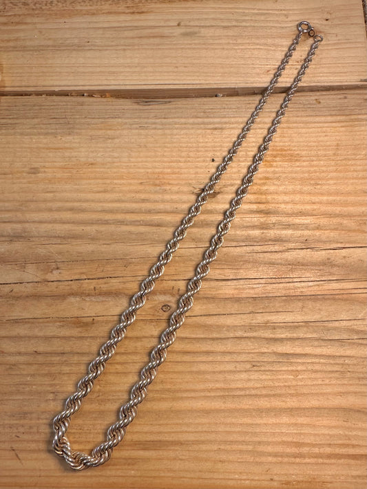 Vintage Graduated Rope Chain 925 Sterling Silver 20 inch Necklace