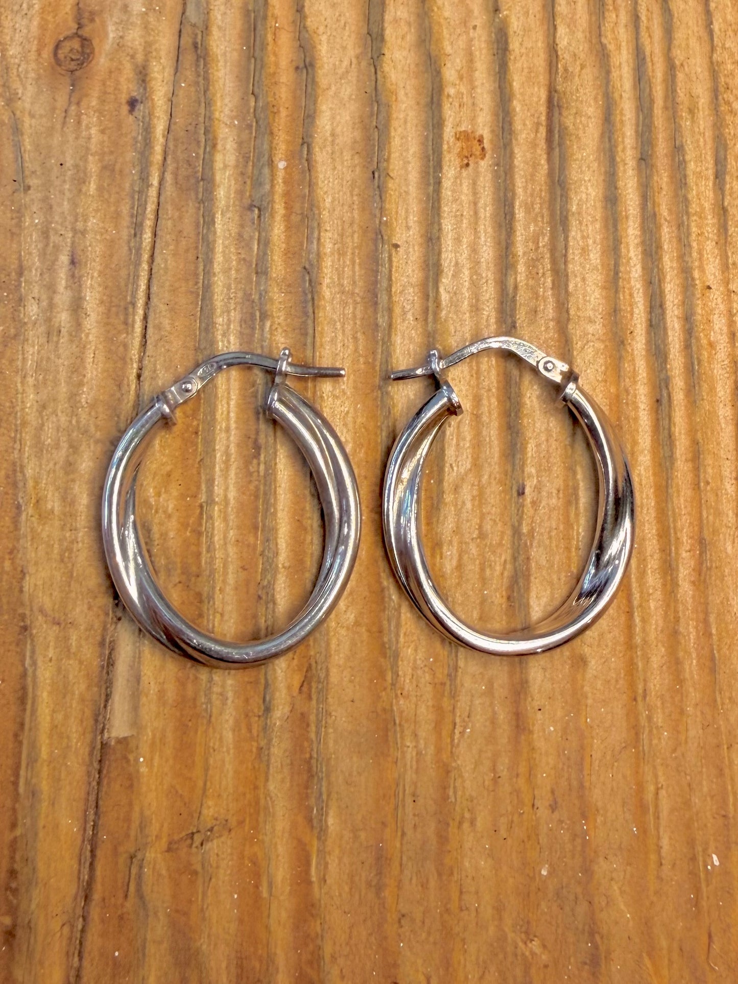 Twisted Hoops 925 Sterling Silver Earrings
