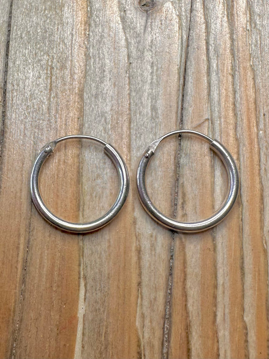 Vintage Hoops 925 Sterling Silver Earrings