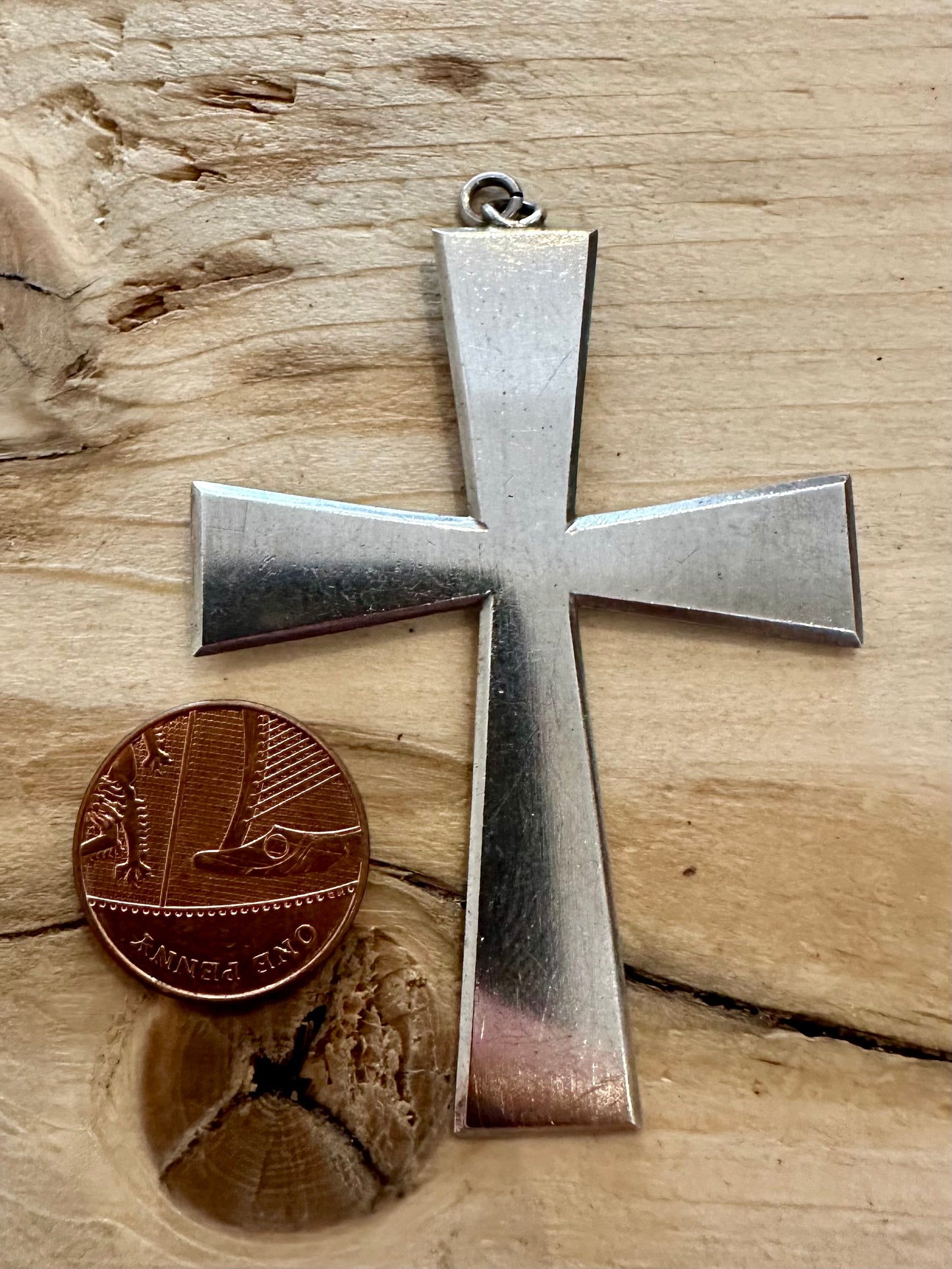 Vintage Large Cross 925 Silver Pendant