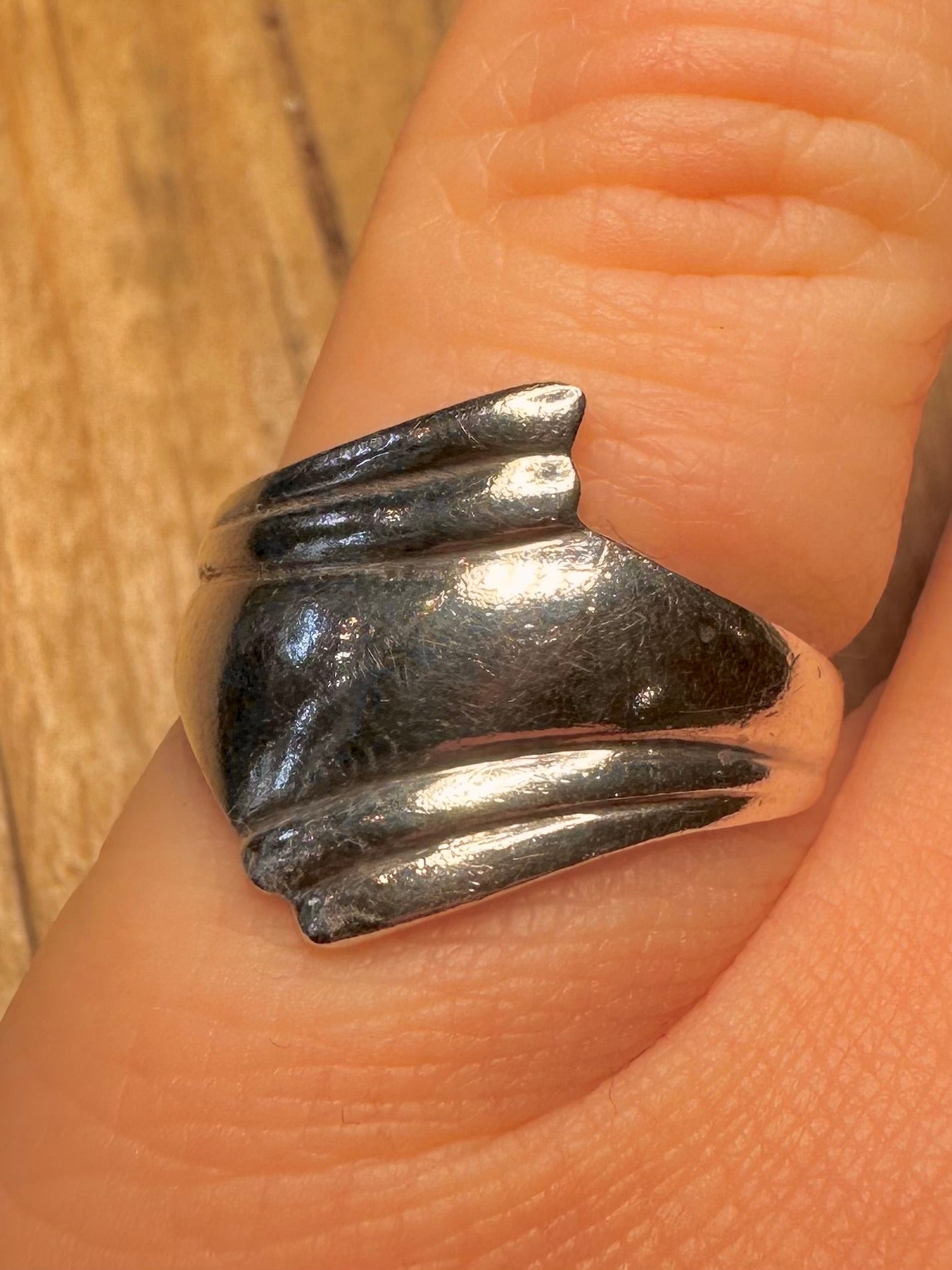 Abstract Shaped 925 Sterling Silver Size M Ring