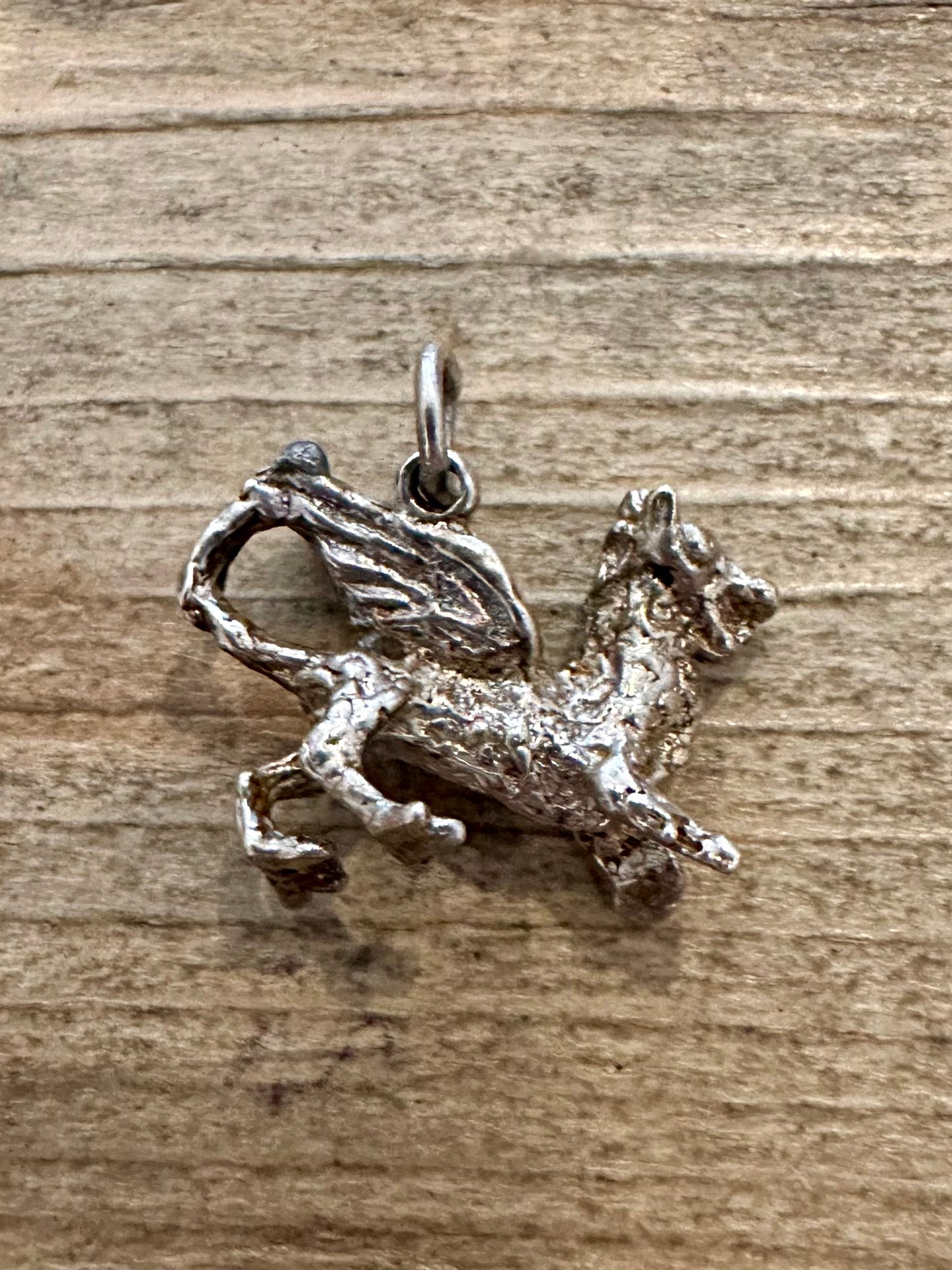 Vintage Welsh Dragon 925 Silver Charm Pendant