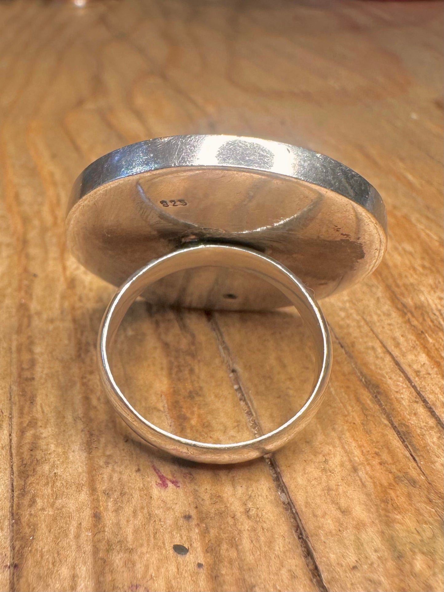 Modernist Flat Disc 925 Sterling Silver Size N Ring