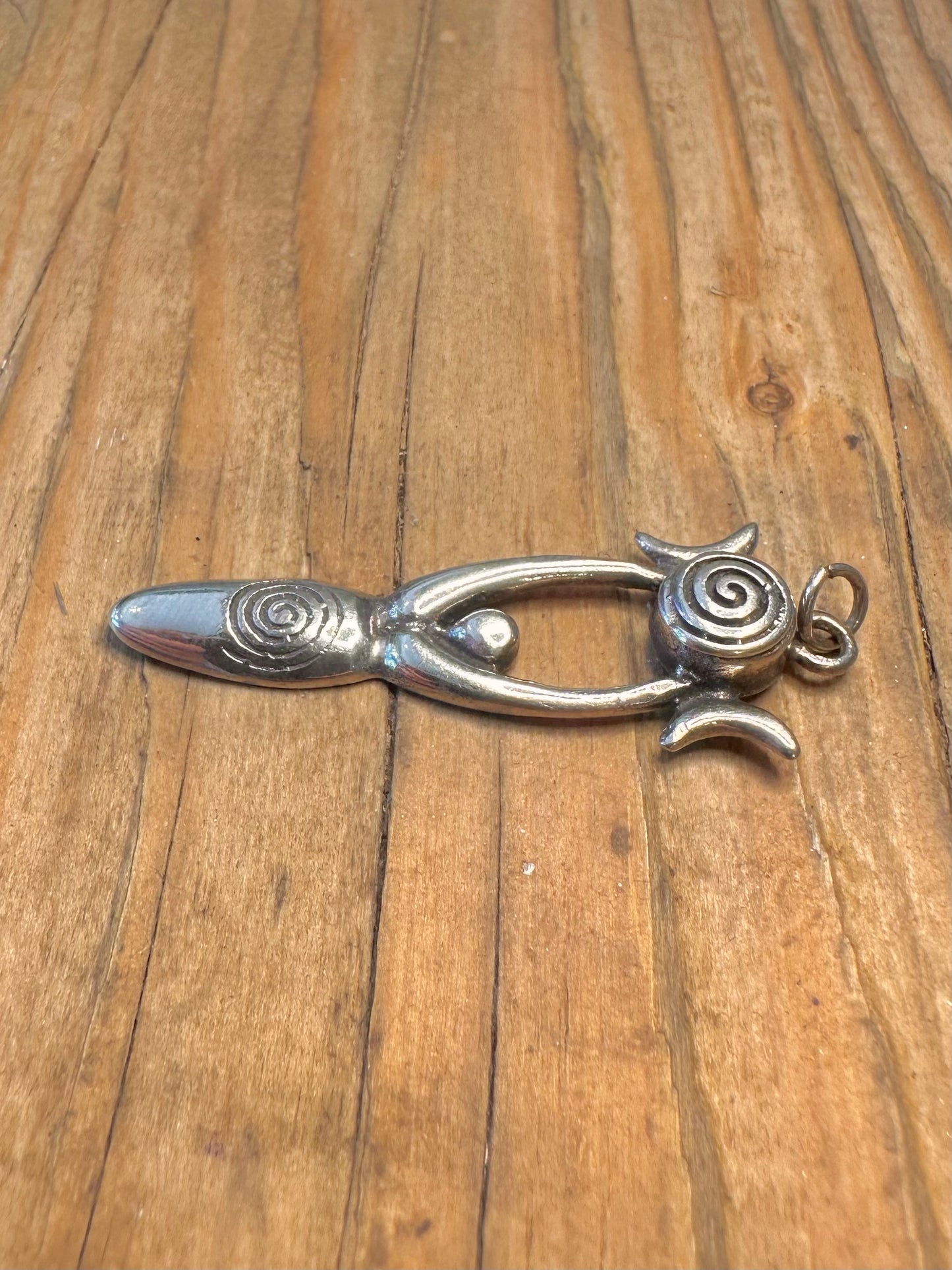 Triple Moon Spiral Goddess 925 Sterling Silver Pendant