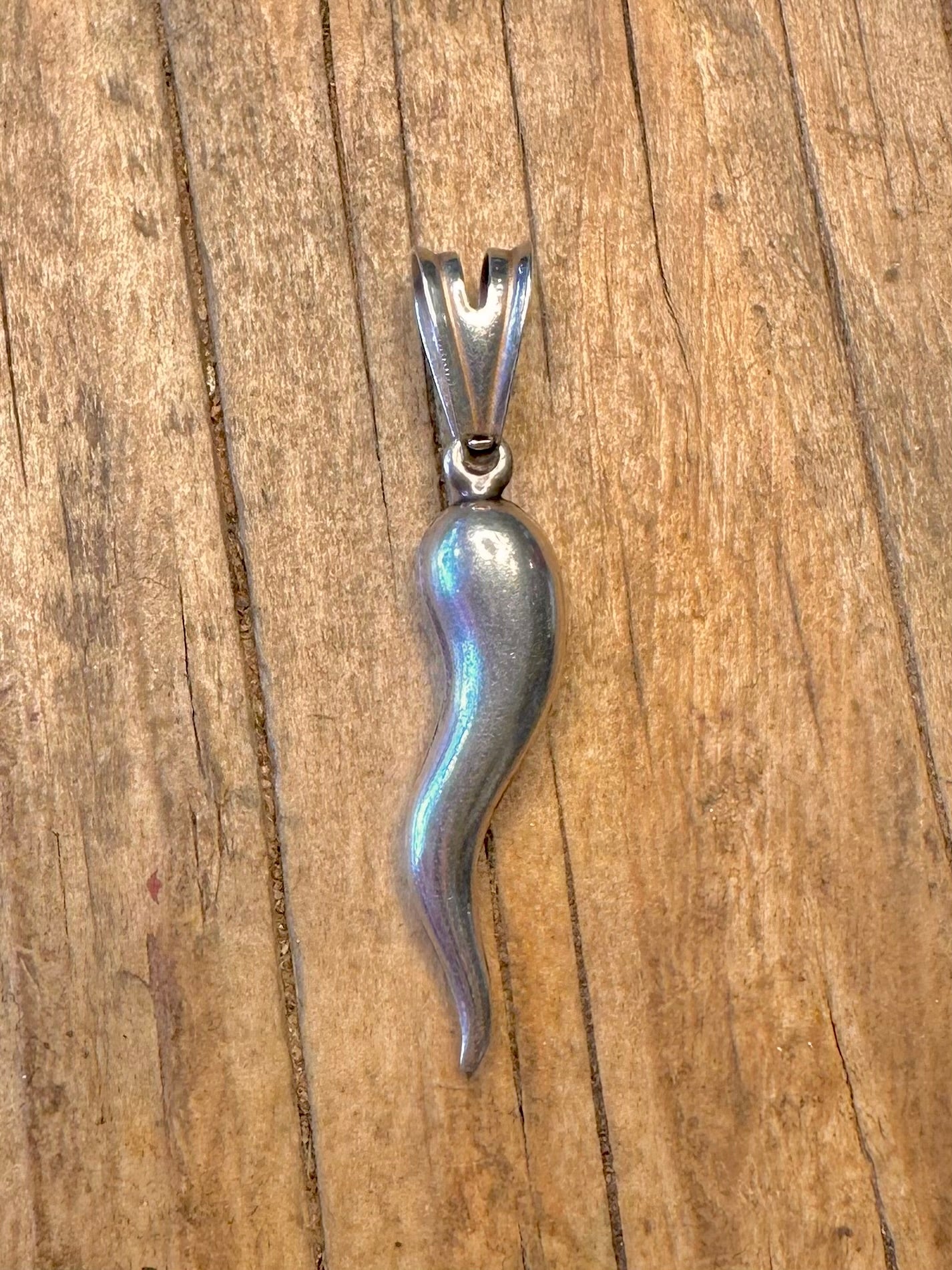 Vintage Horn Cornicello 925 Sterling Silver Pendant