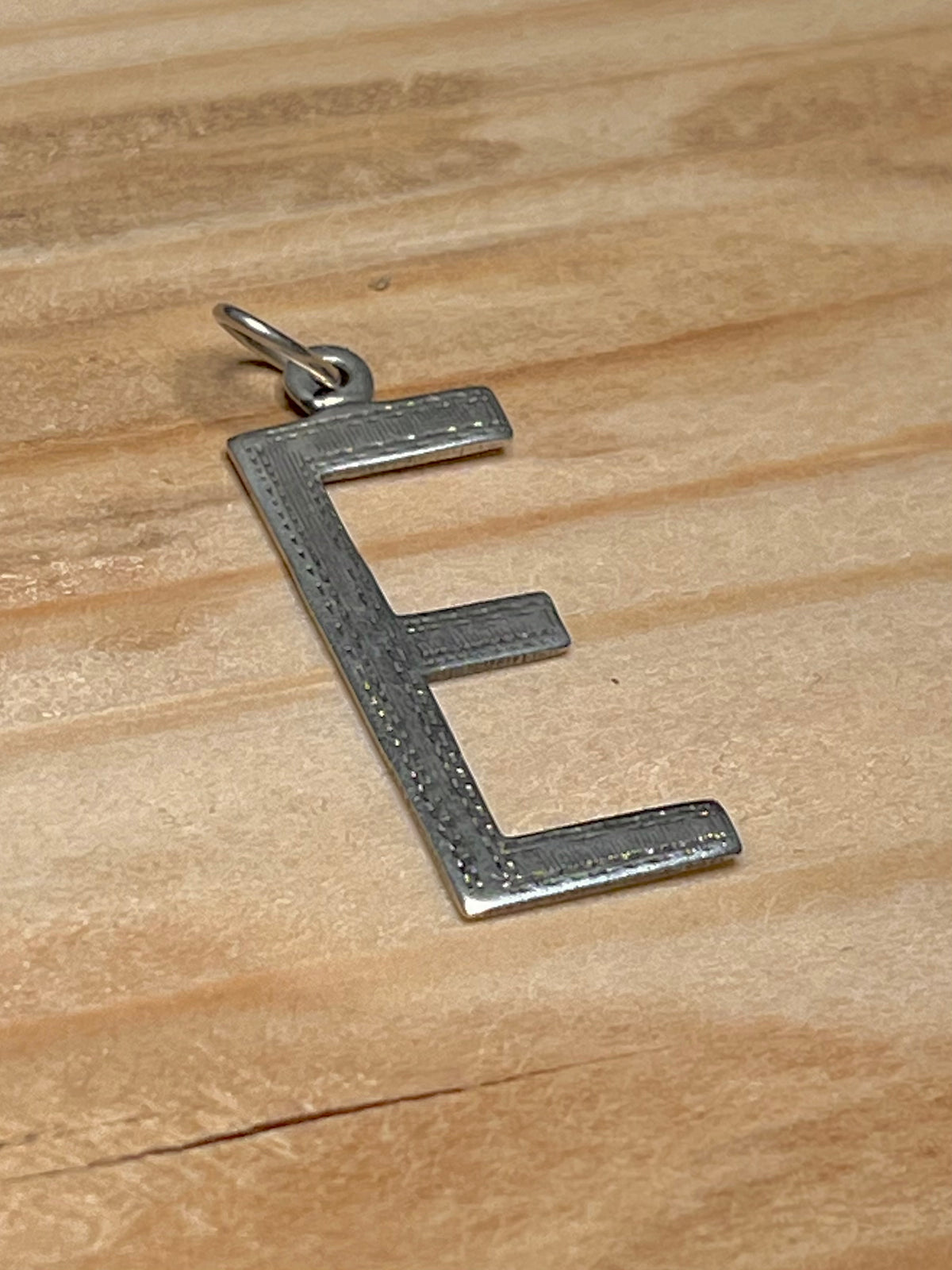 Textured E DPG Hallmark 925 Sterling Silver Pendant